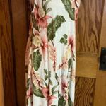 Vtg 90s Tropical Floral Midi Dress Size L Photo 4