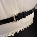 Tahari  Black shiny belt with silver hardware Photo 1