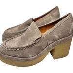 Marc Fisher Lina Platform Loafer Size 10 Suede Leather Penny Tan Slip On Shoes Photo 0