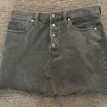 Madewell Rigid Denim A-Line Buttoned Mini Denim Skirt Size 31 Raw Hem Grey Photo 0