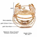Boutique NEW Solid Gold Plated 7 pc Boho Stacking Bracelet Set Photo 10
