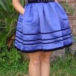 Betsey Johnson Vintage Velvet Bodice and Blue Sateen Skirt One-piece Dress Rare Photo 0