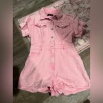 fab'rik Fab’rim pink denim Short Sleeve Romper Photo 2