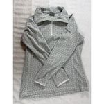 Columbia ‎ Sweater Womens Medium Gray White Quarter Zip Soft Fleece Pullover Cozy Photo 3