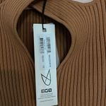 MINKPINK NWT GIANNA CRISSCROSS RIBBED-KNIT TOP PECAN, XS Photo 3