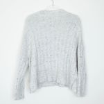 Mango MNG Womens Speckled Mock Neck Knit Sweater Size M White Cabincore Cozy Photo 4