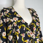 Free People Charlie Tunic Black Floral Button Up Shirt XS – NWT Photo 4
