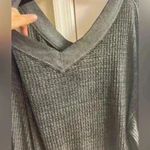 We The Free ‎ top v neck lightweight semi sheer charcoal slouchy Medium Photo 1