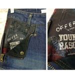 Connecters Japan Y2K VTG Womens Denim Shorts Leather Studs Sz M Punk Grunge RARE Size M Photo 3