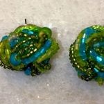 Patchington earrings beaded button lime/turquoise earrings jewelry Green Photo 6