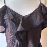 Anthropologie  Amadi Alloy Ruffled Metallic Mini Dress Bronze Size LP NWT Photo 6