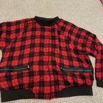 Torrid  Jacket Womens 4X Plus Reversible Bomber Red Black Plaid Full Zip Pockets Photo 0