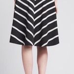 Banana Republic  Mixed Stripe Midi Skirt Size 2 Black and Cream Photo 2