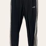 Adidas  Black Three Stripe Drawstring Athleisure Active Jogger Pants Size Medium Photo 0