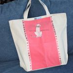 I Kiss My Dog Fun Beach Canvas Pet Lover Tote Coral on Tan NEW Photo 6