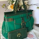 Coach Vintage  Green Leather Handbag and Wallet Set Photo 1