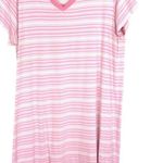 Oscar de la Renta  XL Nightgown Shift Pink Stripe Cotton Stretch Short Sleeve 233 Photo 8