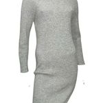 All Saints Women’s Size S Heather Gray Ribbed Sweater Knit Turtleneck Dress Photo 2