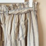 REWASH  | Tan Striped Paper Bag Cropped Pants Sz L Photo 5
