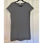 J. Crew striped ruffle sleeve shirt sleeve dress medium Blue Photo 2