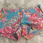 Lilly Pulitzer  Pink and Blue  Shorts Vibrant Tropical Print size 2 Photo 7