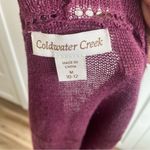 Coldwater Creek Women's Burgundy Open Knit Linen Blend Cardigan Sweater Size M Photo 3