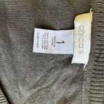 Chico's  Women's Cardigan Sweater Size 1 Taupe Camel color Embellished Beaded Photo 9