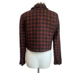 House of Harlow 1960 Tweed Houndstooth Cropped Blazer Rust Black Size M Chic Size M Photo 2