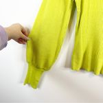 Moon River NWT  Ribbed Square Neck Sweater L Green Photo 5