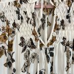 ZARA Free People Butterfly Nature Print Smocked Tie Front Blouse Size XS Photo 12