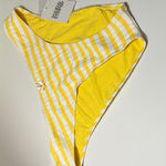 Anthropologie New Solid & Striped lemon strip Daphne bottom size Large yellow white daisy Photo 2