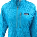 Patagonia Primaloft Blue Quilted Long Sleeve Half Zip Puffer Down Coat Jacket M Photo 2