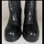 Emanuele Crasto Black Leather Lug Heel Chelsea Boots Size 8 (EU 38) Photo 3