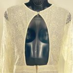 Akira White Lace Robe with Plunge Neckline Photo 6
