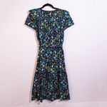 Cefinn Nessa Cotton Poplin Belted V Neck Ruffle Sleeve Midi Dress Black Floral 8 Photo 3