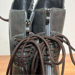 Source Unknown Women’s Studded Side Lace Up Chunky Ankle‎ Boots Size 7 Black Cross Tie Mid-Calf Photo 6