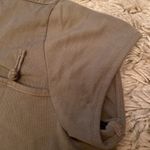 NWOT Bloomingdale’s khaki green tee shirt.Short sleeves.Button closure. Size PS. Photo 4