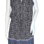 Gap  Dress‎ Womens Small Tall Blouson Black Blue Ditzy Floral Bohemian Peasant Photo 0