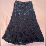 Sigrid Olsen  Whimsigoth Burn out Floral Blue and Green on Black Maxi Skirt Photo 0