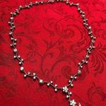 Crystal Floral Vine Necklace Bridal Wedding Silver Tone Photo 0