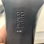 Franco Sarto Black Leather Square Toe Mules Block Heel White Piping Y2K Size 8.5 Photo 3