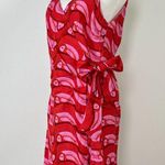 Farm Rio NWT  Linen blend Copabanana Wrap Mini Dress Red Pink Size M Photo 10