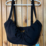 Birdsong Miami Vice Ruched Bikini Top in Black Eco Onyx Size 32H Photo 0