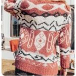 POL  large sweater aztec inspired design blush color pullover super soft Photo 3