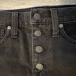 Madewell Women’s Rigid Denim Button Front A-Line Short Mini Skirt in Black Sz 24 Photo 6