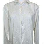 H&M White Embroidered Button Up Shirt Photo 4