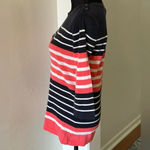 Banana Republic Navy Blue, Pink and White Striped Sweater Photo 1