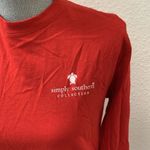 Simply Southern  Hey Deer Christmas Red T Shirt Top Long Sleeve Small S Worn Once Photo 1