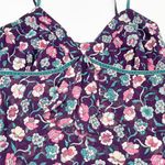 Fashion Bug Vintage Y2K Purple Floral Print Layered Chiffon Babydoll Tank Cami Photo 3