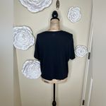 PINK - Victoria's Secret NTM: Victoria’s Secret PINK Black Crop Top w/ Red & Purple Rhinestone Rose Sz M Photo 9